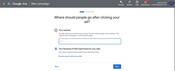 thêm hồ sơ doanh nghiệp vào Google Ads