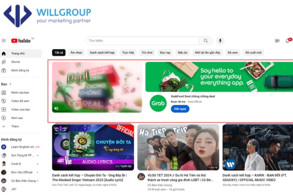 Quảng cáo trên trang đầu của YouTube (YouTube Masthead ads)