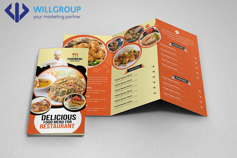 Mockup brochure nhà hàng đẹp