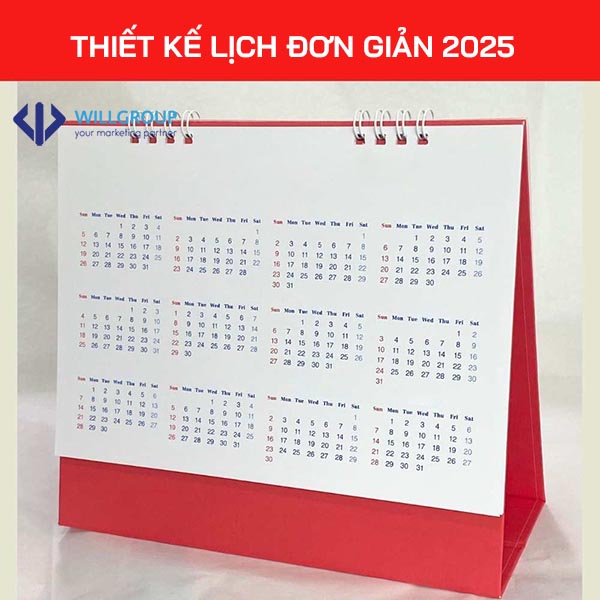 Lịch để bàn 1 tờ (khổ A5 - 15 x 21 cm)