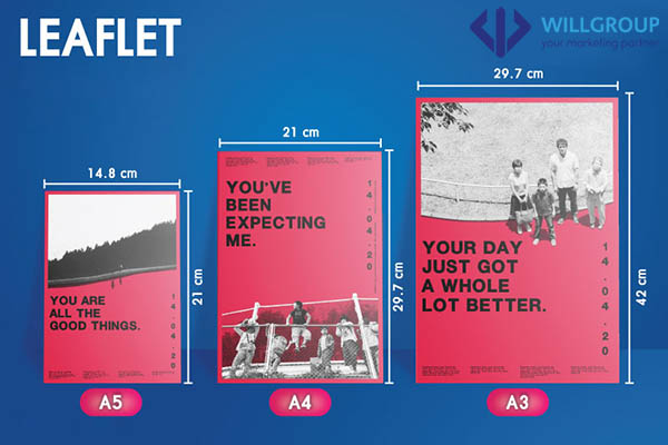 Kích thước tờ rơi A3, A4, A5