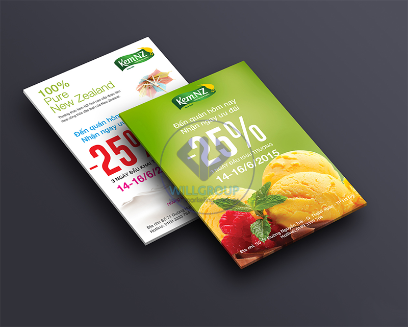 Mẫu Thiết Kế Tờ Rơi quảng cáo kem NZ