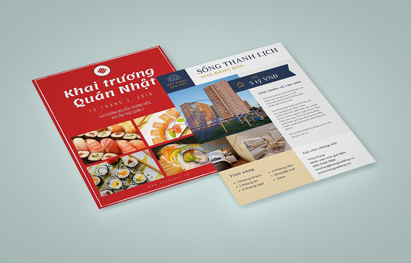 Tờ rơi quảng bá khai trương nhà hàng
