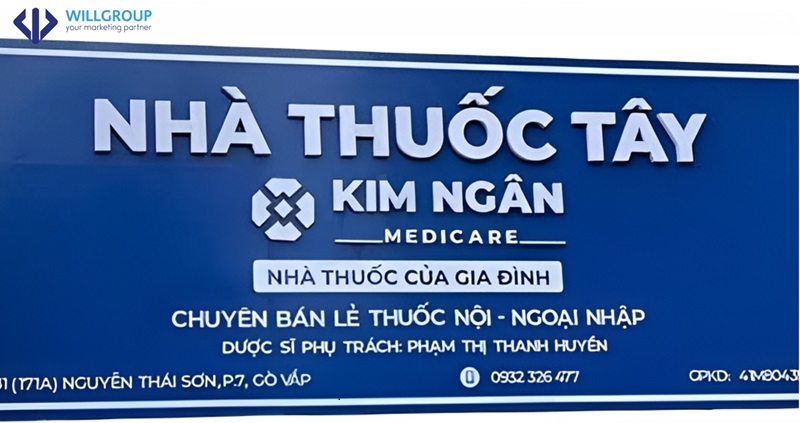 Bảng hiệu Nhà thuốc tây Kim Ngân