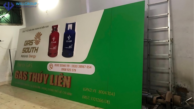 Bảng hiệu quảng cáo của Gas Thúy Liên