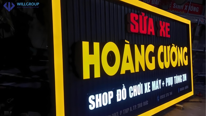 bảng hiệu của Sửa xe Hoàng Cường