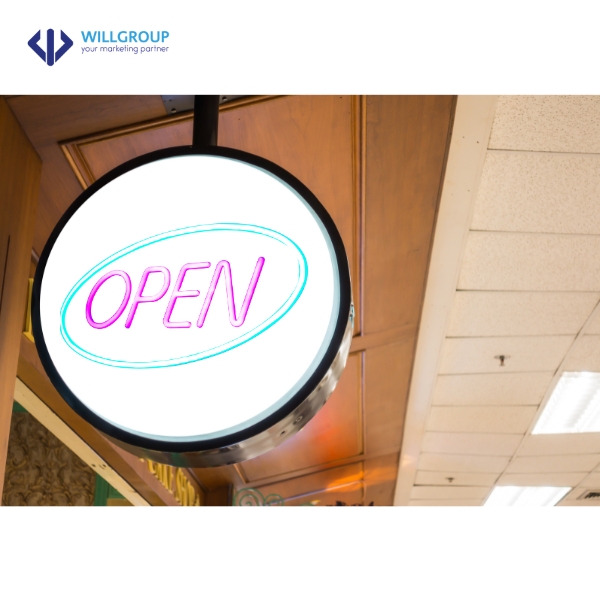 bảng hiệu đèn LED tròn