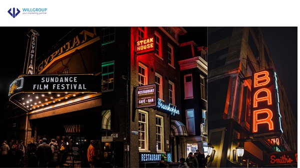 bảng hiệu đèn LED của nhiều cửa hàng