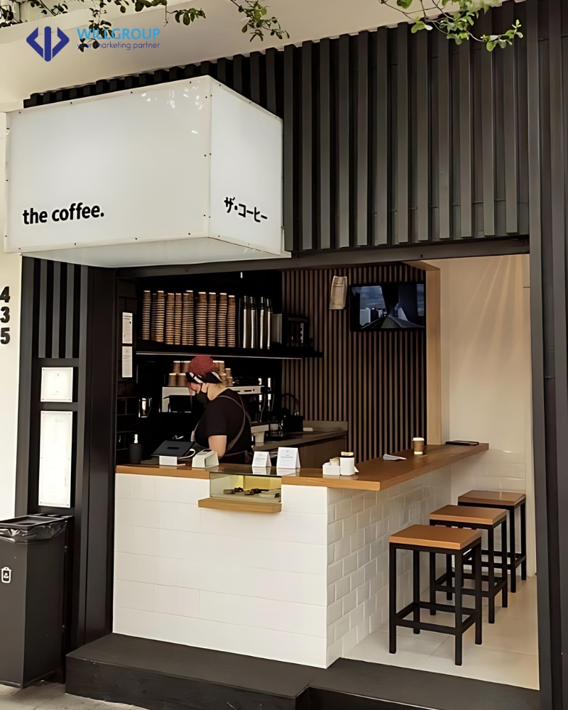 Bảng hiệu hộp đèn của The Coffee