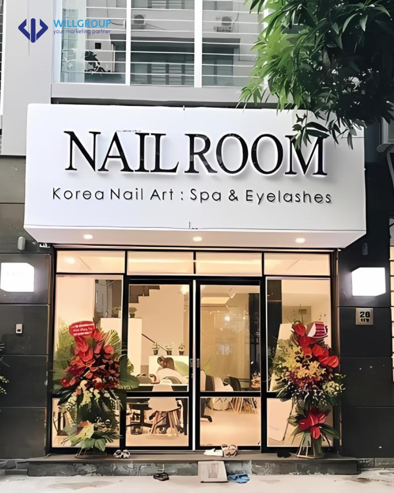 Bảng hiệu hộp đèn của Nail Room