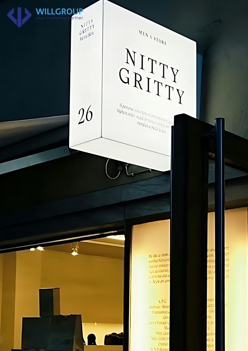 bảng hiệu hộp đèn vẫy của Nitty Gritty