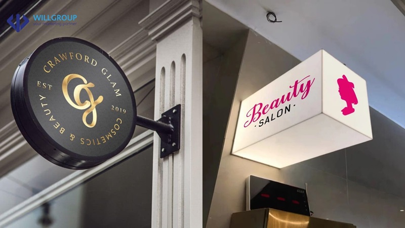 bảng hiệu hộp đèn ở các tiệm spa