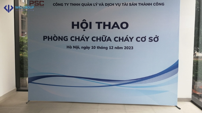 khung backdrop làm bằng nhôm cho Hội thao