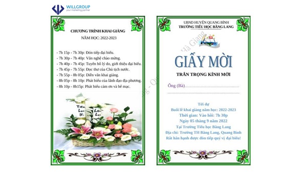 Mẫu thư mời khai giảng trường tiểu học