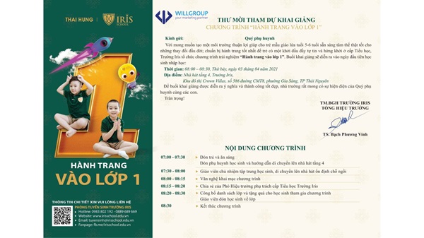 Mẫu thư mời khai giảng trường tiểu học