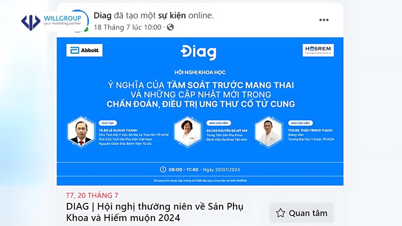 quảng cáo sự kiện của Diag