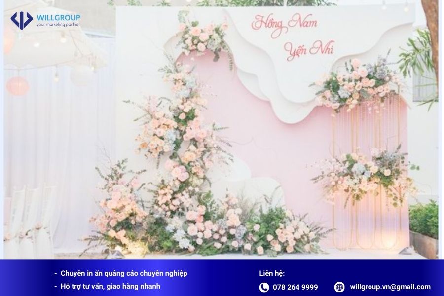 Backdrop sân khấu tiệc cưới đẹp