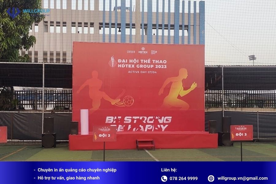 Backdrop sân khấu sự kiện thể thao