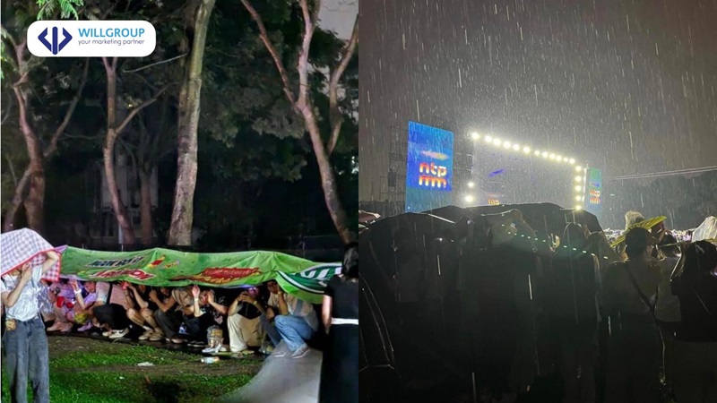 sự cố thời tiết khi tổ chức sự kiện ngoài trời